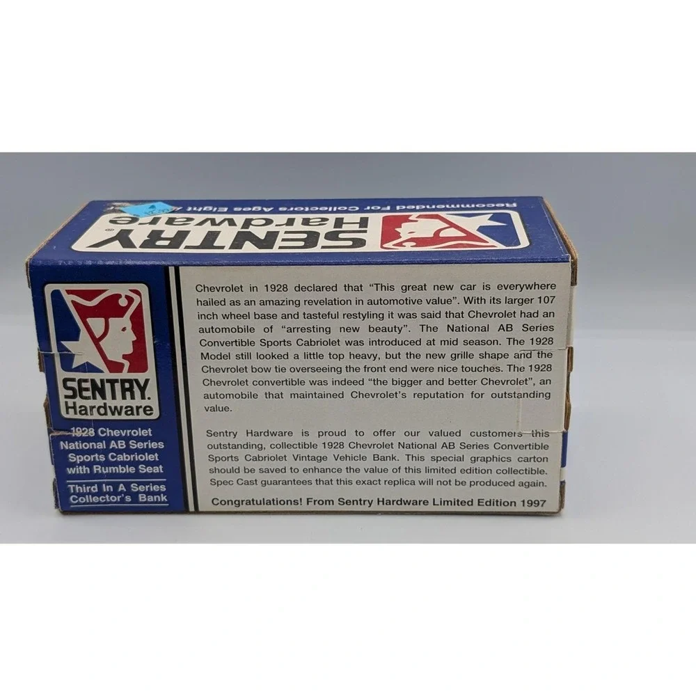 1997 Sentry 1928 Chevrolet AB Series Sports Cabriolet Vintage Vehicle Bank 1:25
